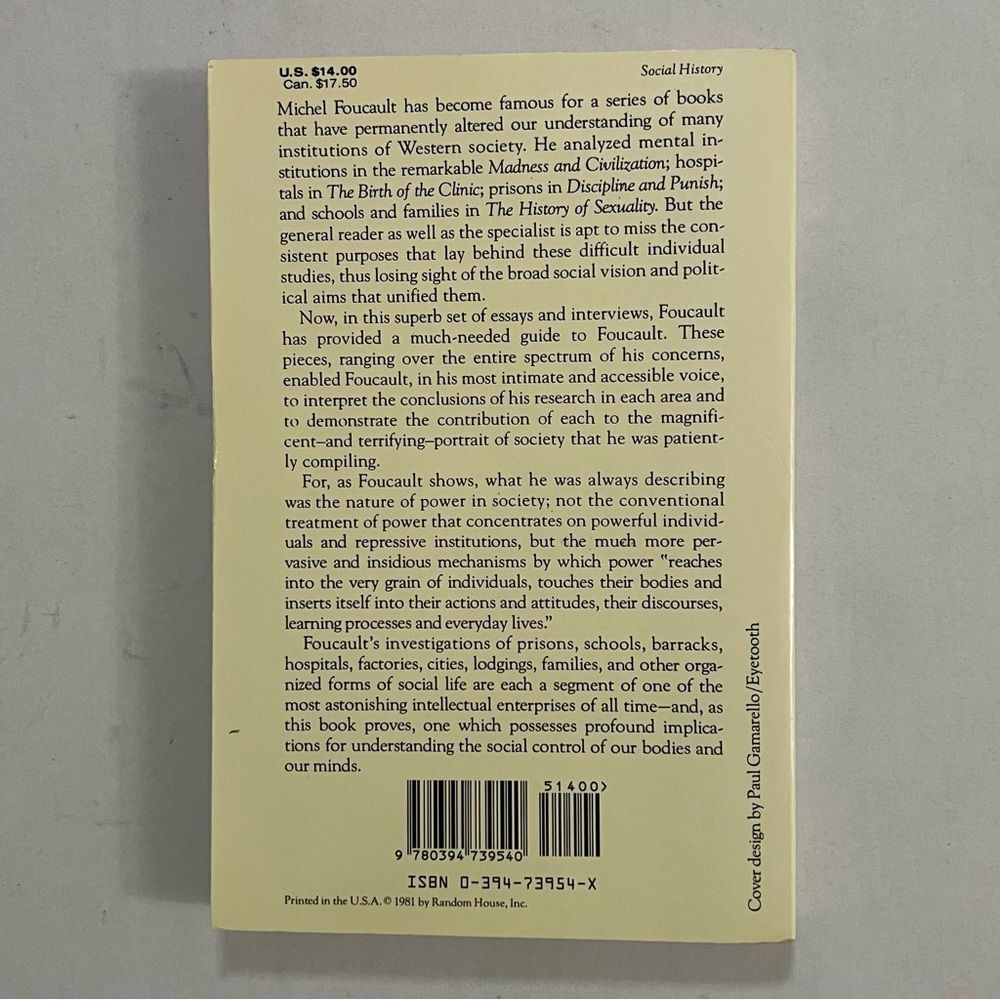 Power/Knowledge: Selected Interviews & Other Writings 1972-1977 Paperback Essays - Picture 2 of 6